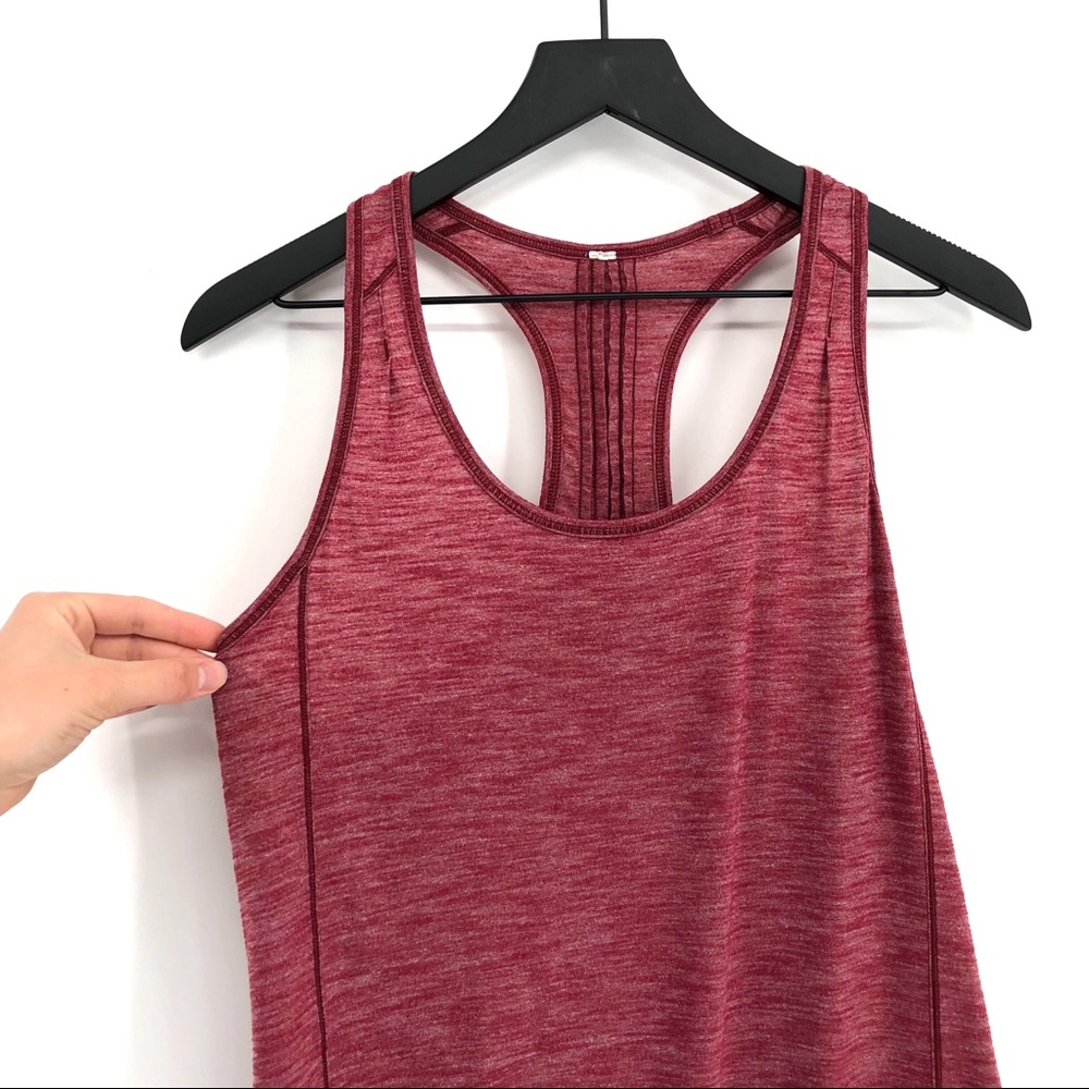 lululemon athletica Women's Heathered Burgundy Racerback Tank Top - Picture 2 of 7